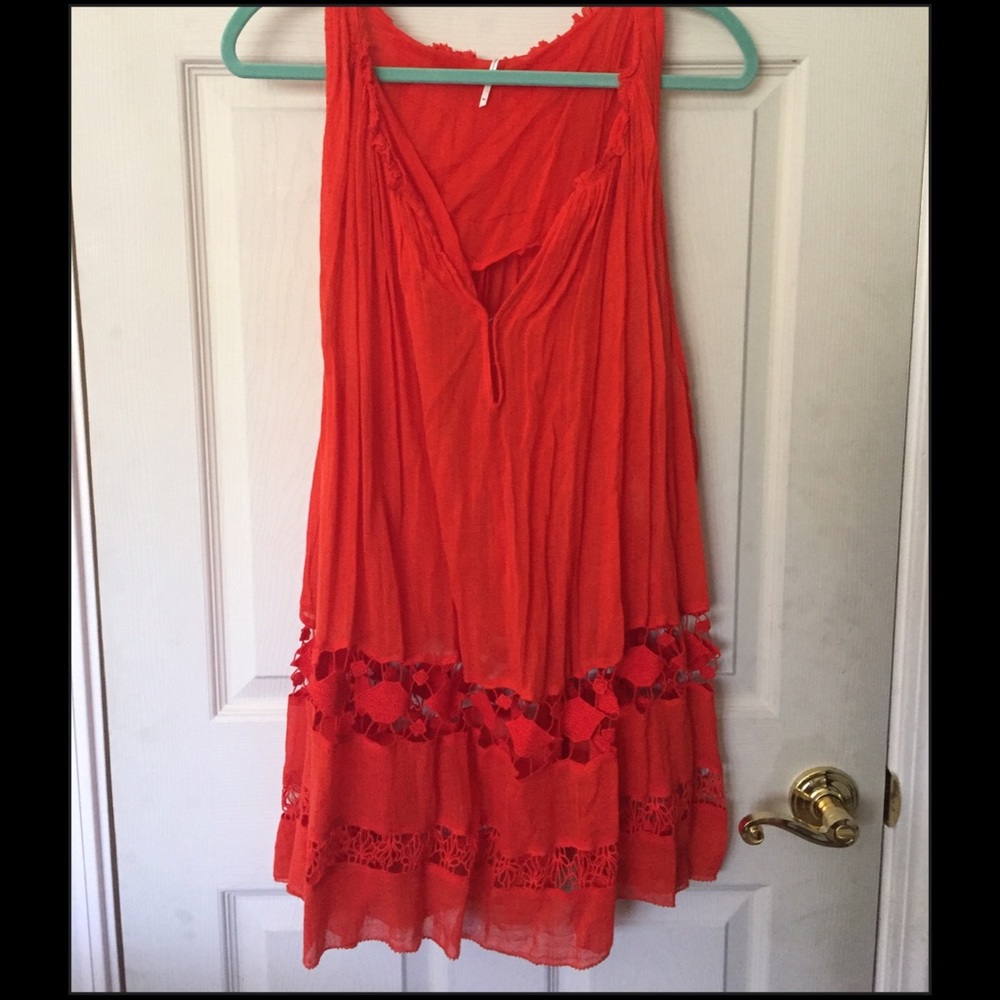 Medium Free People Orange - Red Dress